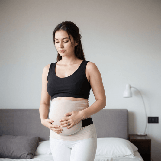 Mujer embarazada sosteniendo su barriga