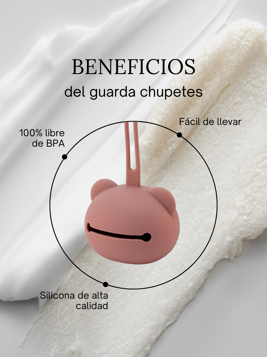 Guarda chupetes de silicona (Forma de oso)